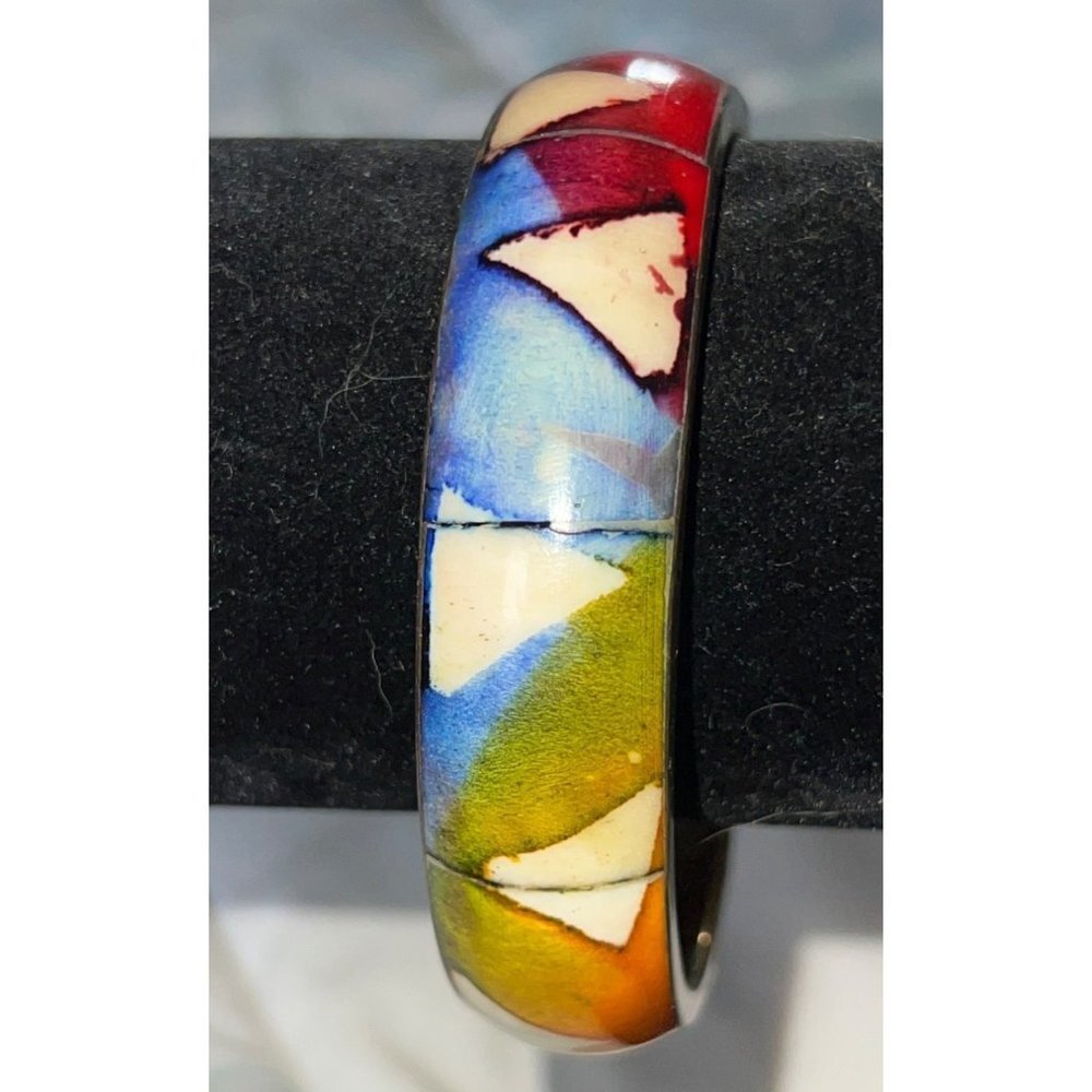 Kaleidoscope Brass Painted Bangle